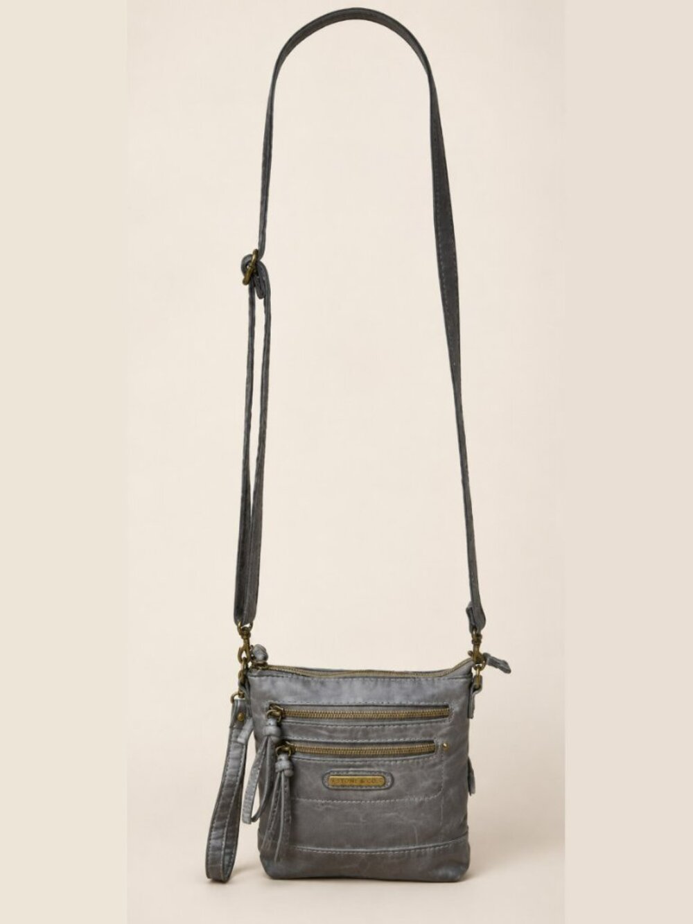 Stone & Co. Convertible Crossbody Shoulder Bag & Wristlet Gray Organizer